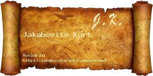Jakabovits Kürt névjegykártya